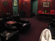 The change-rooms at the Tennis and Racquet club - a bit more up-market than our local gym!