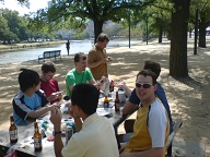 Some FastMail and ODG folks by the river Yarra. Clockwise from left: Andrew Poh, Rob Mueller, Bron Gondwana, Jeremy Howard, Alon Ellis, Richard Lovejoy, and Harvey Lee.